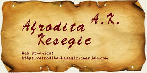 Afrodita Kesegić vizit kartica
